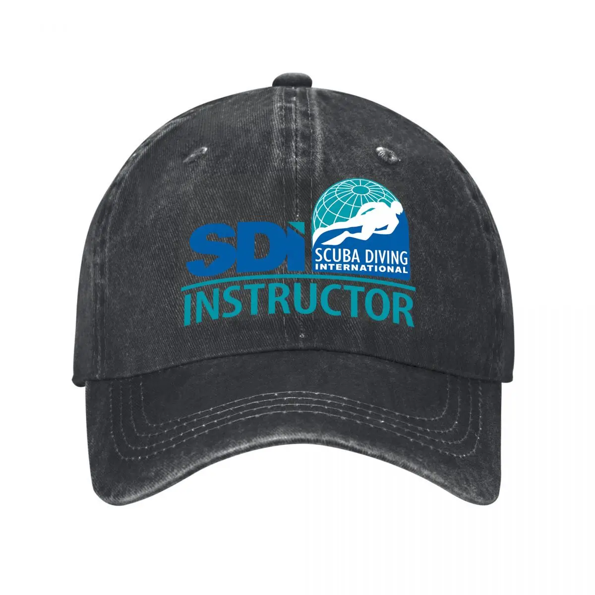 SDI Scuba Diving International Instructor Logo Design Washed Baseball Cap Hip Hop Sun Hats
