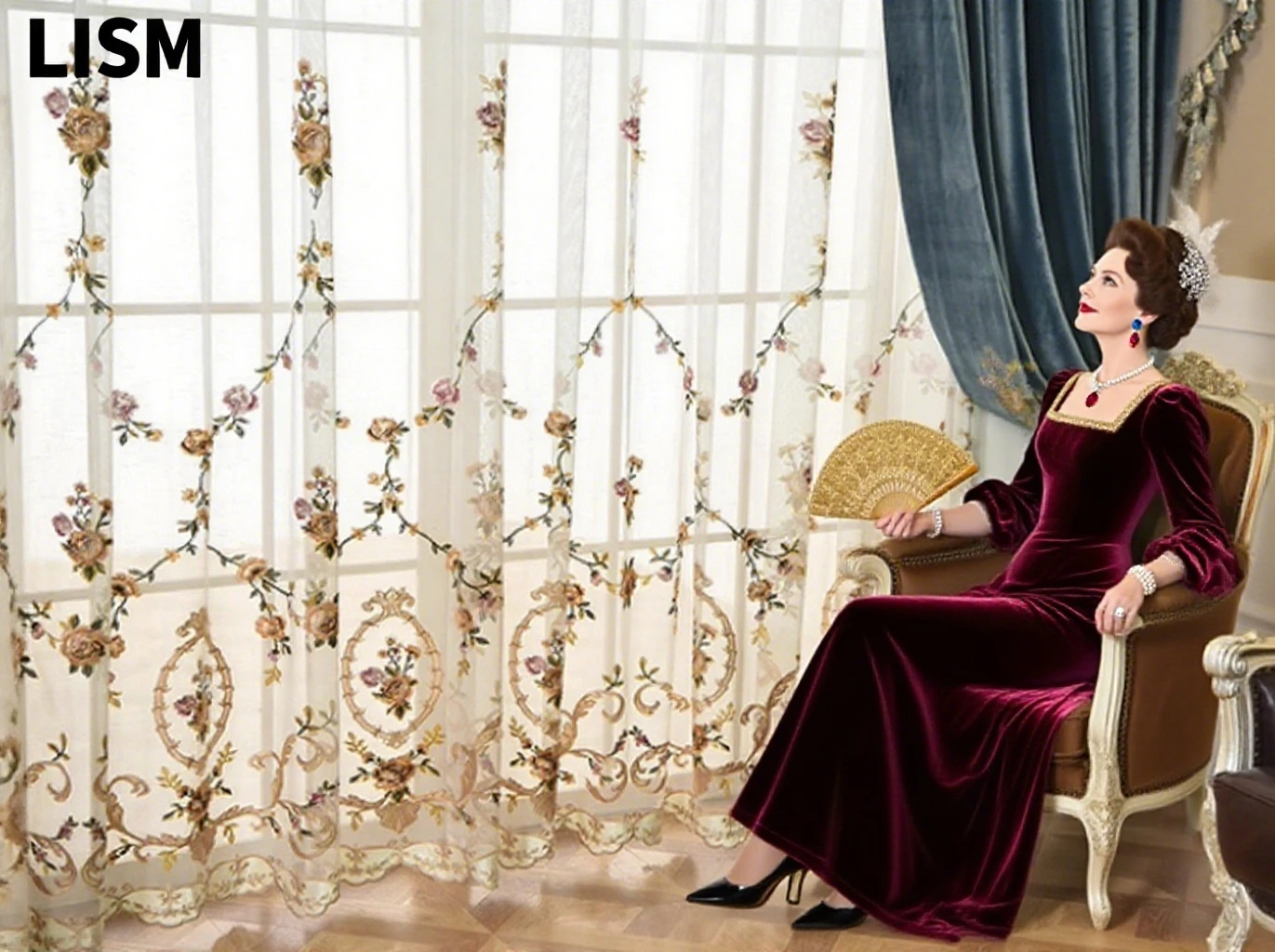 

European Embroidered Curtains for Living Room Bedroom Luxury Villa Blackout Flannel Decor Custom Elegant Valance Tulle Fabric