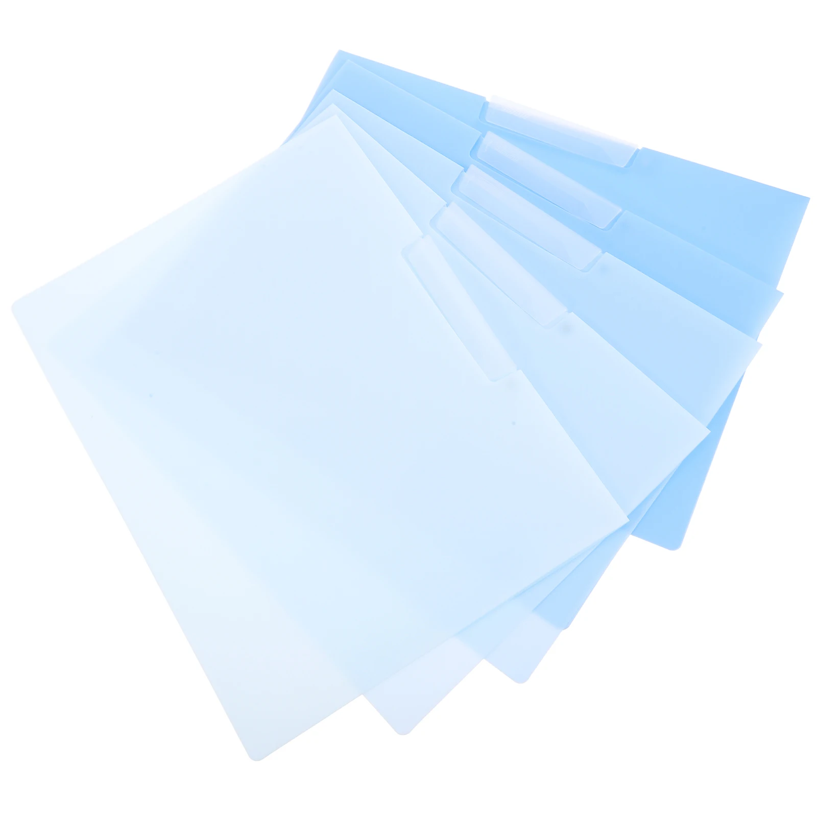 

5pcs Rotating File Folders Side Opening A4 Blue Letter Size Plastic Pockets Classification Office School Large Capacity