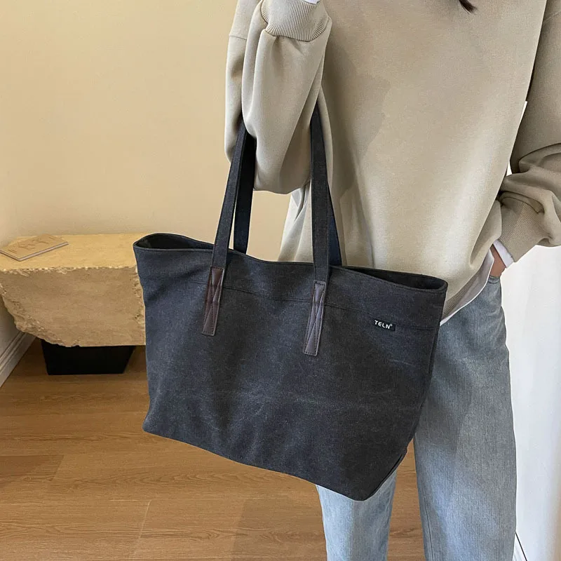 YOUDEYISI minimalist tote bag for women, large capacity portable shoulder bag , spring/summer 2024 commuting canvas bag