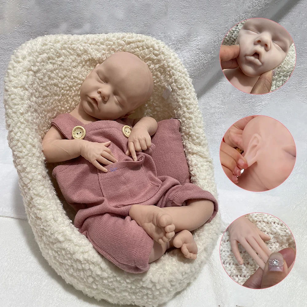 17 Inch Silicone Reborn Girl Baby Dolls Custom Unpainted/Painted Lifelike Art Collectible Newborn Preemy Doll Gift