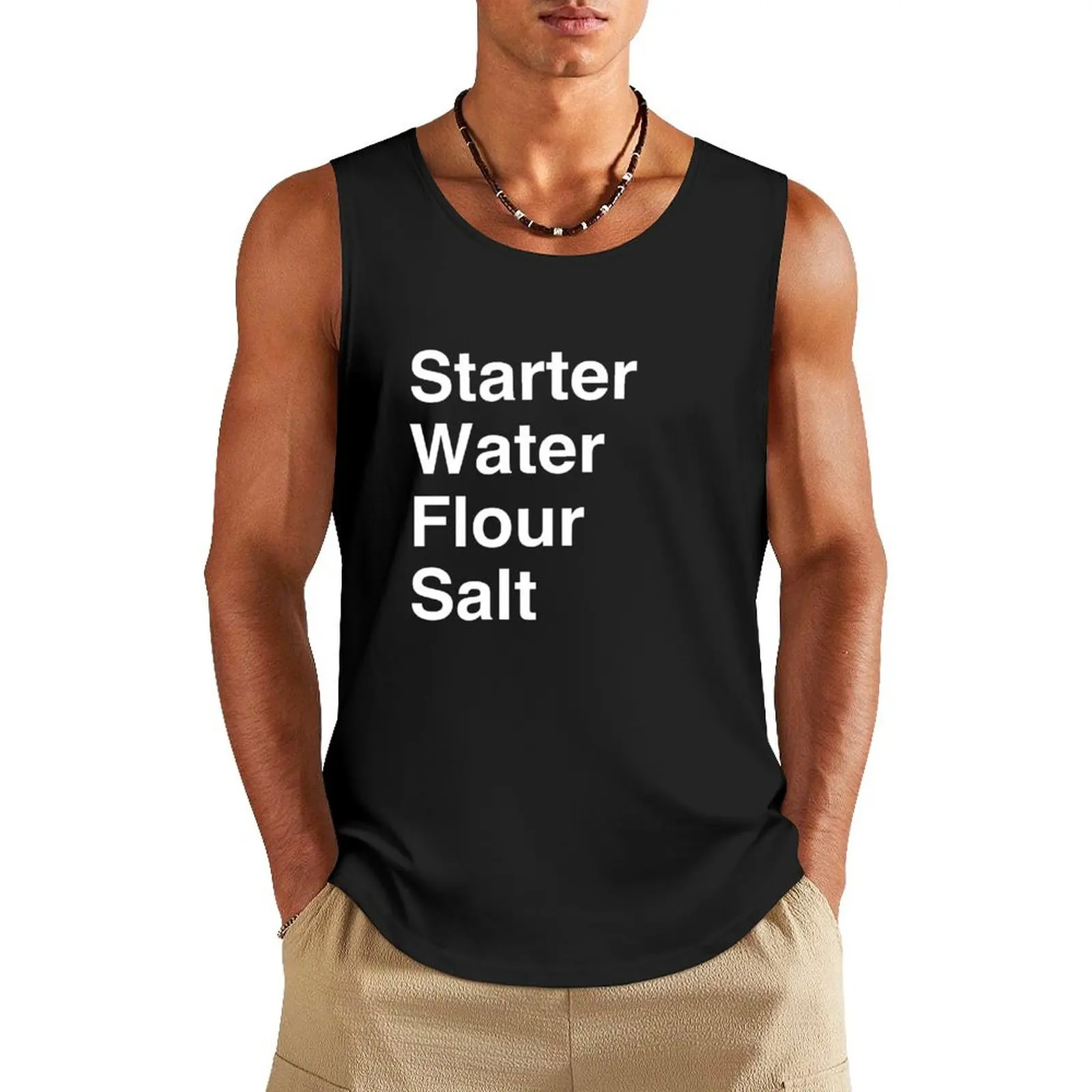 Sourdough Ingredients (White) | Tank Top gym shirts vest for men