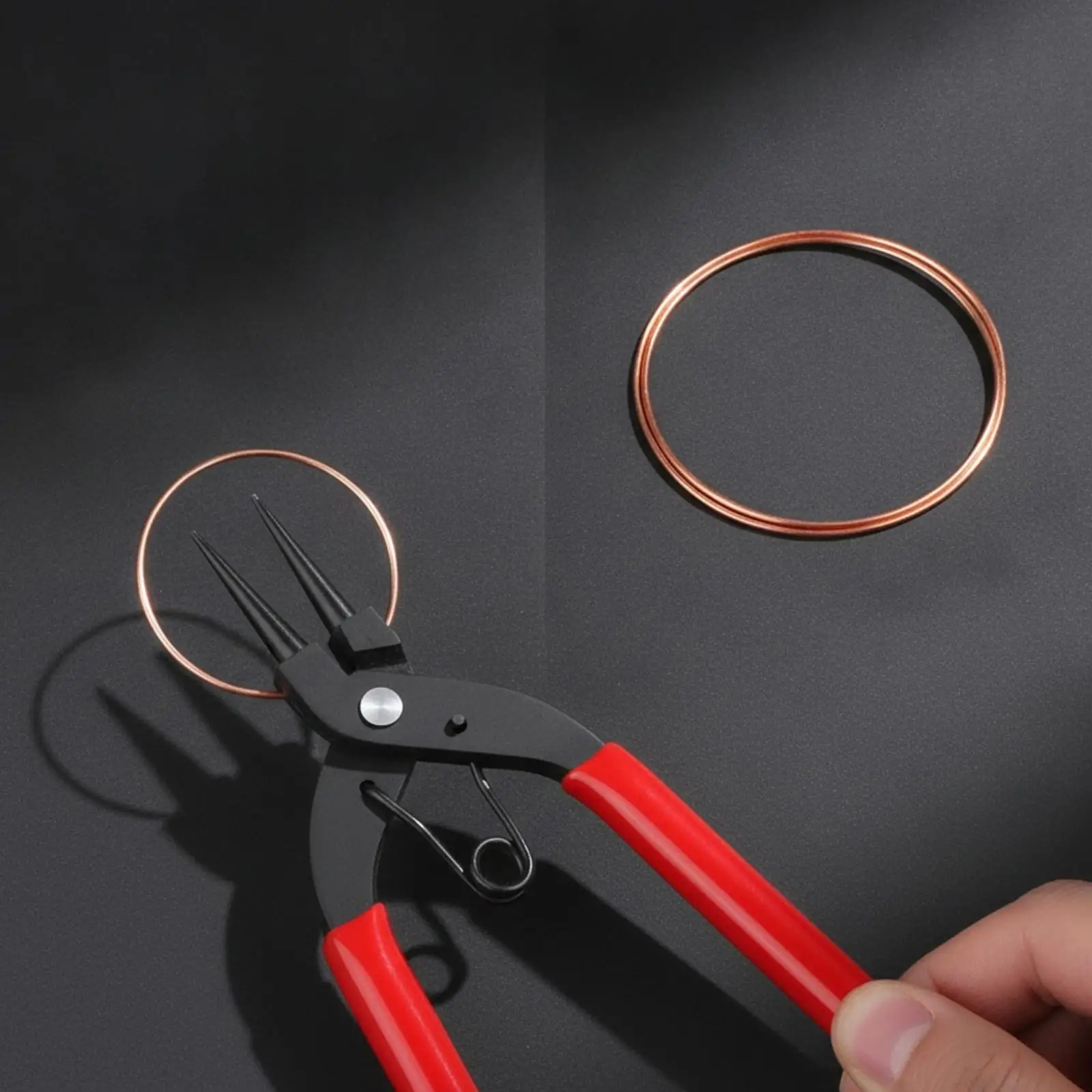 Jewelry-Making Plier Carbon Steel Jewelry Plier with Return Spring Hand Tool Coated Handle Pliers Long-Lasting for Hobbyists