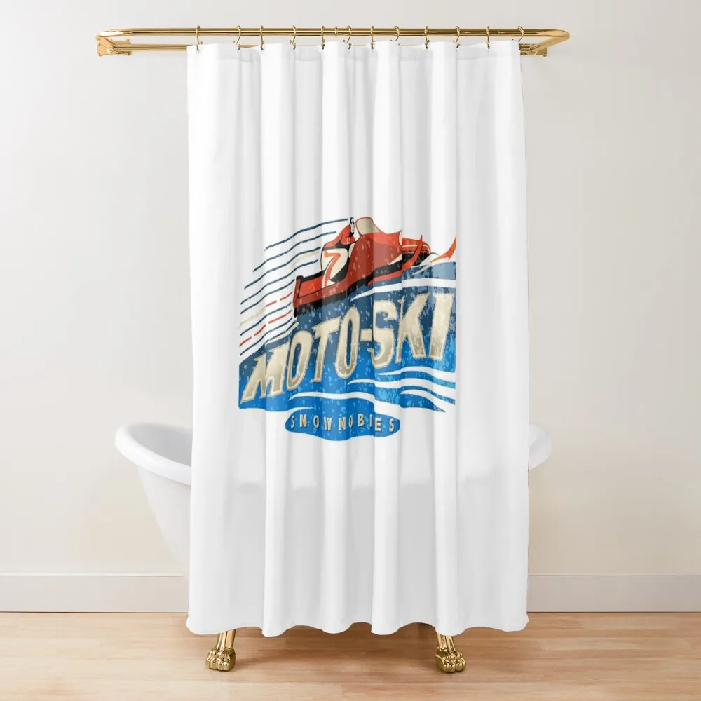 

Vintage Moto-Ski Snowmobiles Shower Curtain Shower Waterproof Modern Accessory Bathrooms For Shower Bathroom Curtain