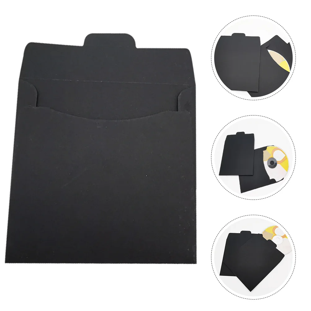 

50 Pcs Envelope Packaging Bag Small Envelopes Tiny Reusable Dvd Black Invitation Storage