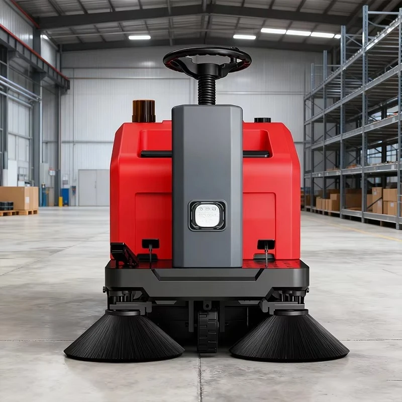 Customized 1000mm Mini Ride on Floor Sweeping Cleaning Machine Indoor Floor Power Sweeper for Grease