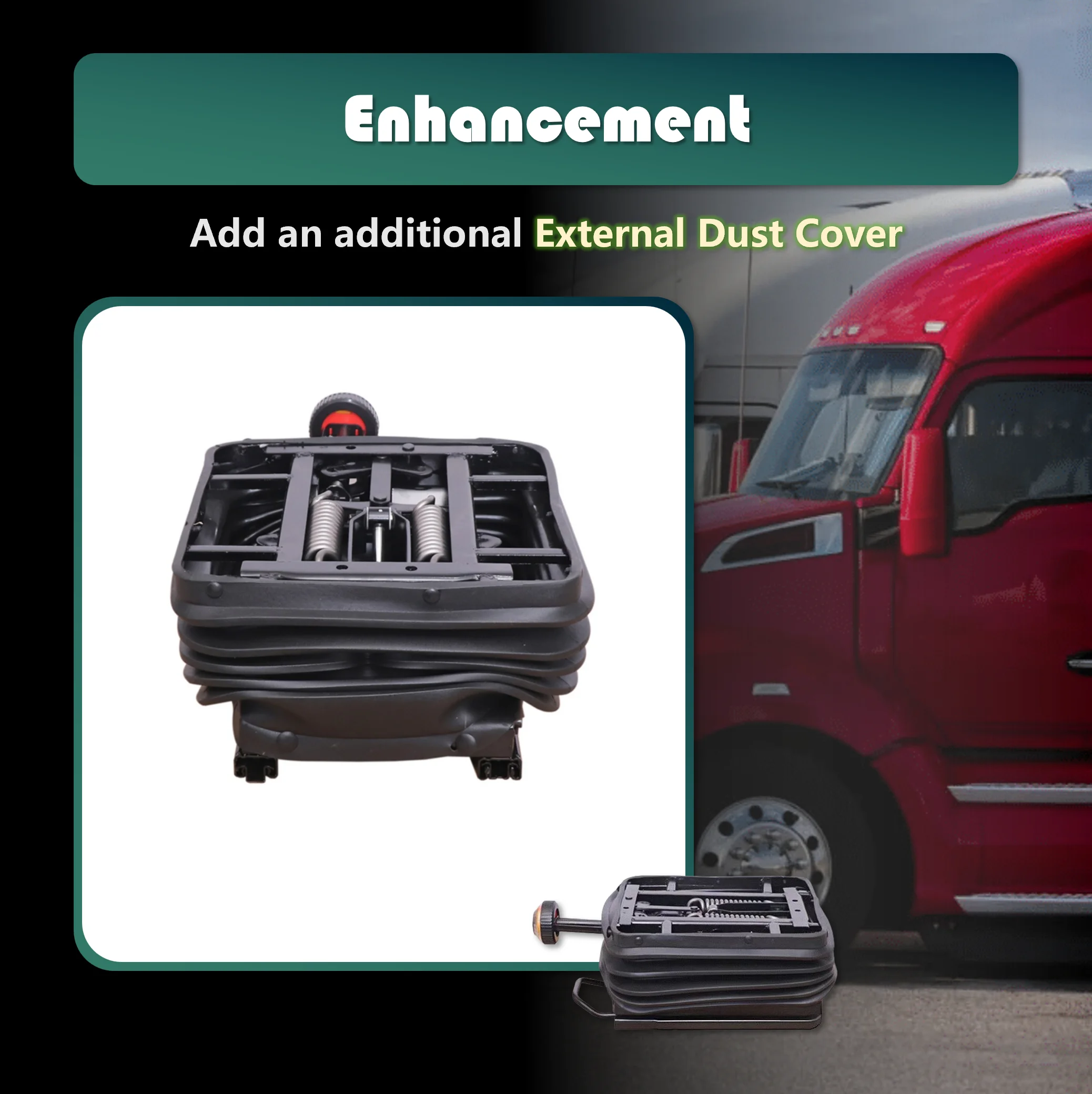 

RV Air Mechanical Suspension Shock Absorption Basis with Cover for Truck Seat Damping Base Provides Comfortable and Smooth Ride