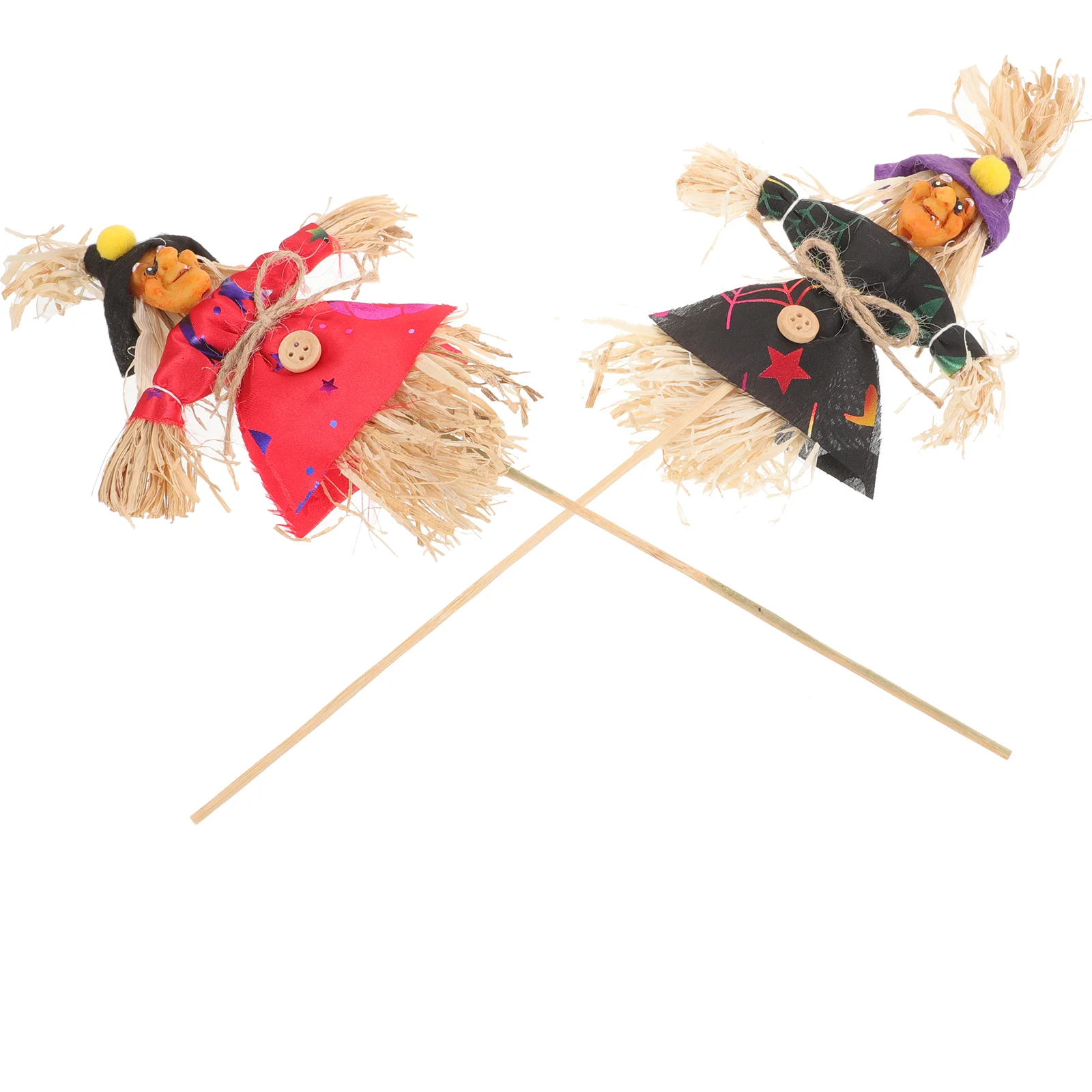 

2 Pcs Halloween Decoration Party Ornament Scarecrow Photography Prop Outdoor Decors Mini Ornaments