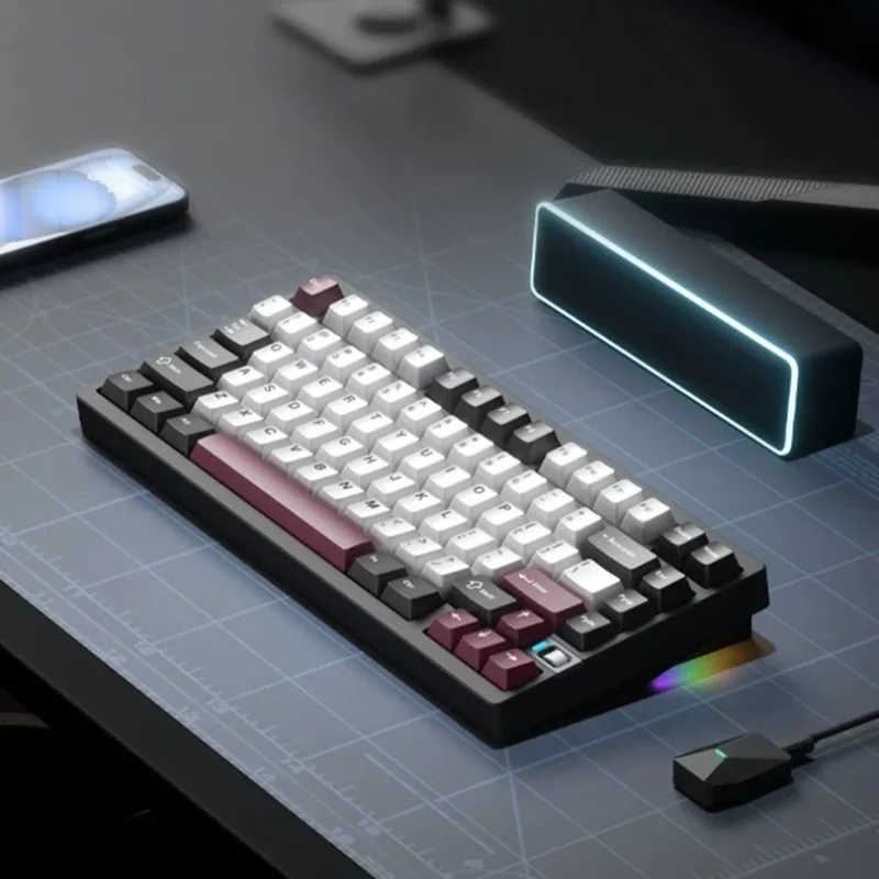 Weikav NUT75 Mechanical Keyboard with Wireless 8k Receiver Aluminum Alloy Body Gaming Keyboard Magnetic Quick-release Structure