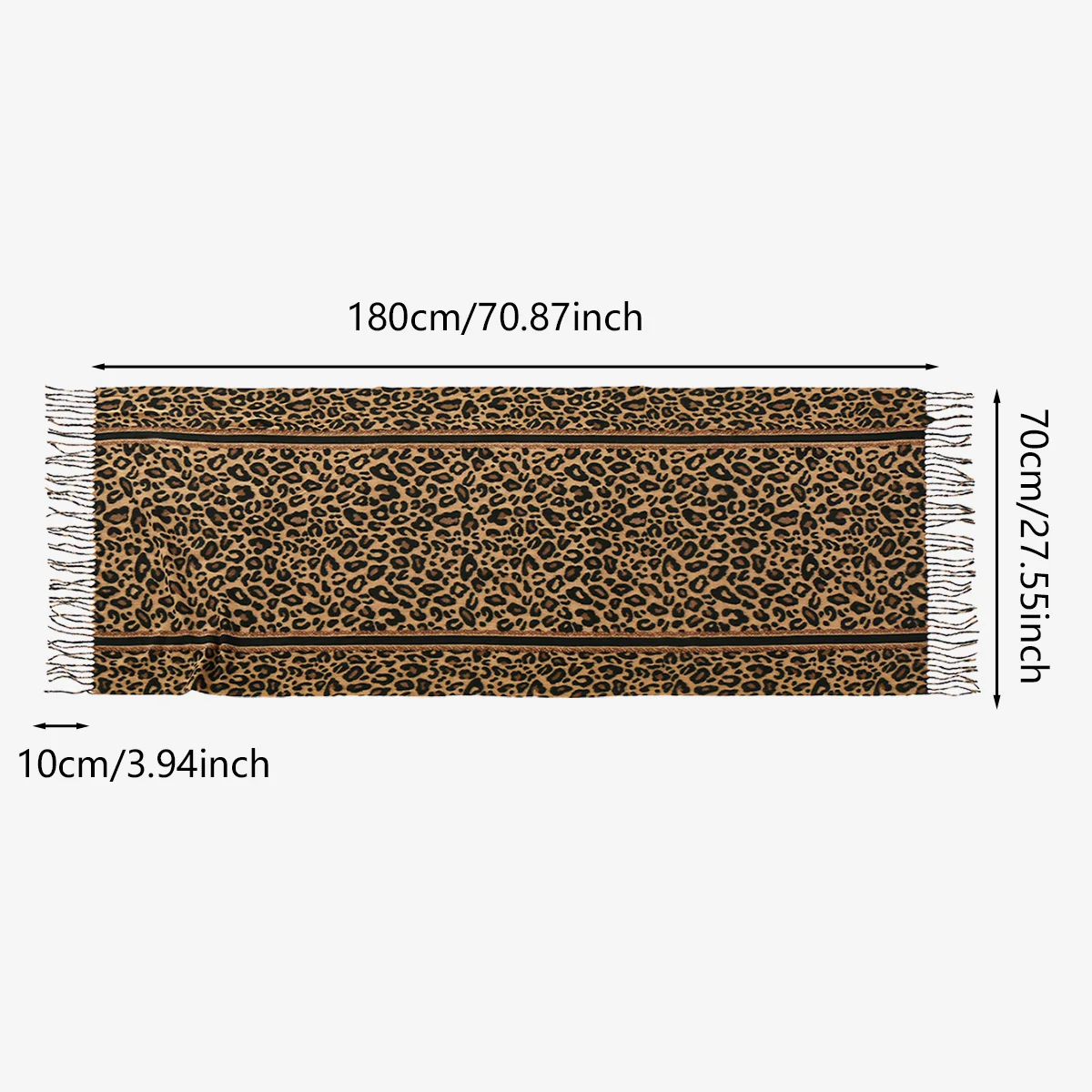 Neuer Leoparden-Kaschmirschal für Damen, Winter, hält warm, modischer kariertes, langer Schal, Damen-Wickel, dicker Pashmina, für den Außenbereich – Detail 11