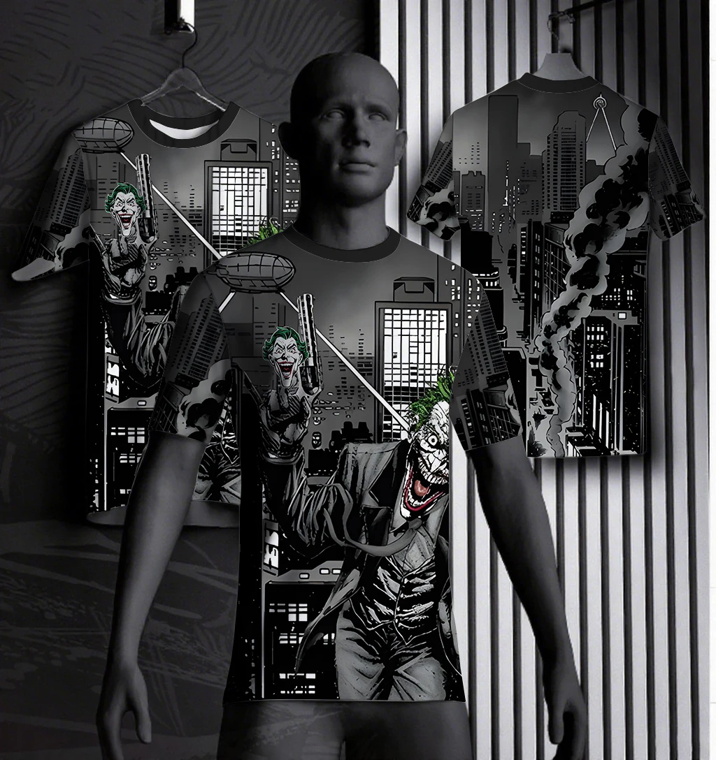 

Marvel Men's Short Sleeve Comic Joker Role Play T-Shirt Superhero Top Fitness Sportswear Halloween Costume DIY Jersey
