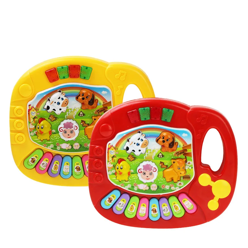 Brinquedo musical do bebê com som animal, teclado piano infantil, instrumento elétrico piscando música, primeiros brinquedos educativos para crianças