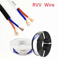5/10 meters 2 Pin 18AWG 20AWG 22AWG 24AWG RVV Electric White Black Extension Wire LED power Cable for single color strip