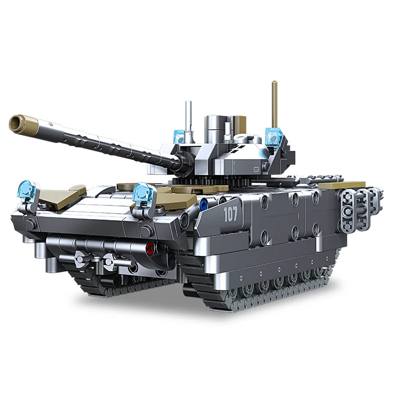 Modern Military Construction Bricks WW2 Russia T14 Armata Main Battle Tank Batisbricks Block Vehicle Army Figures Toy For Gifts