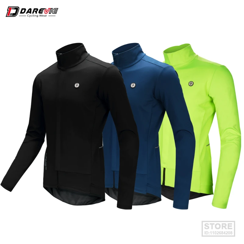 

DAREVIE Cycling Jacket 10mm Water Resistant Windproof Keep Warm Thermal Softshell Winter For 5~15℃ Not Breathable