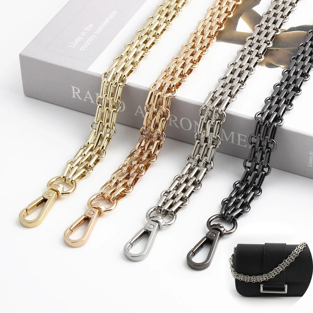 30/60/100/120cm 16mm polished silver purse metal chain handbag strap replacement shoulder chain DIY crossbody bag chain