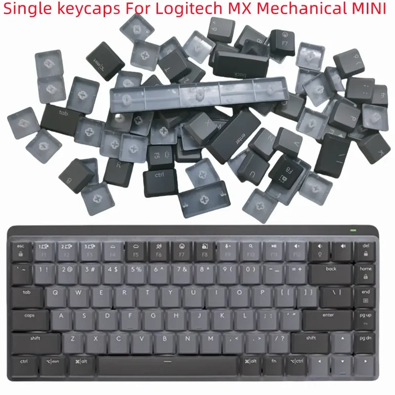 SINGLE REPLACEMENT KEYCAPS For Logitech MX Mechanical Mini KEYBOARD Graphite ash