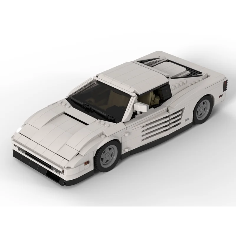 

1484PCS New MOC Car Model (1:20) Testarossa V12 City Road Sports Car Adult Modular Building Blocks Toy Gift