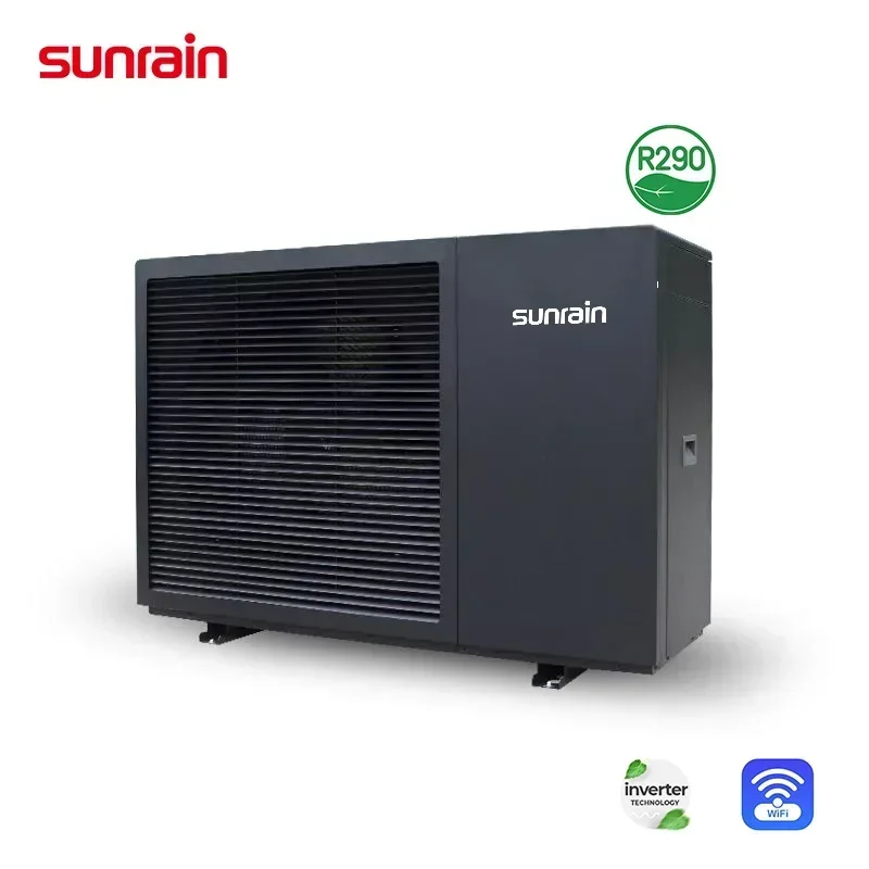 Sunrain 12KW 18KW 220V 50HZ Full DC Inverter EVI R290 A+++ WIFI Heating Cooling And Domestic Hot Water Monoblock Heat Pump