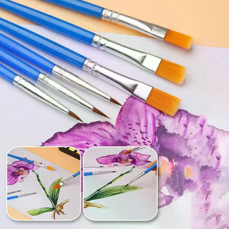 30/100Pcs Acrylic Painting Brushes Set Round Flat Hair Nylon Hair Paint Brush For Kid Artists Watercolor Oil Painting Brushes