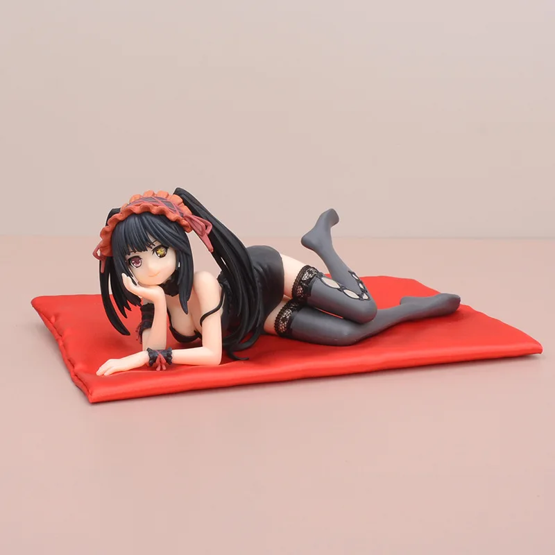 New Date A Live 7cm Tokisaki Kurumi Cushion Figure Sleeping Posture Sexy Beautiful Girl Model Doll Anime Periphery Toys Gifts