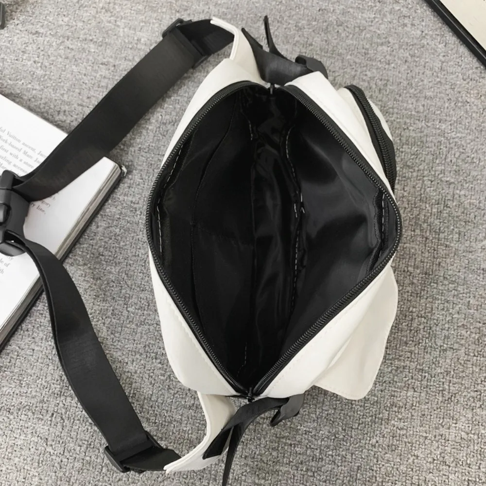

Retro Pocket Men's Chest Bag Zipper Large Capacity Nylon Waist Bag Storage Solid Color Single Shoulder Bag Outdoors