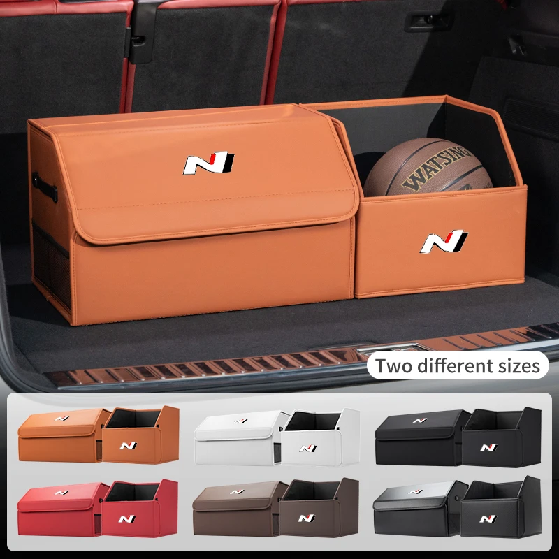 Car Trunk Leather Luggage Travel Organizer Bag For Hyundai N I30 I20 IX35 I40 Tucson Getz Veloster Kona Elantra Sonata SantaFe