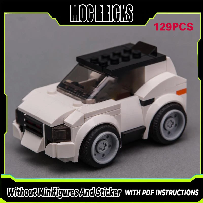 

Speed Racing Car Model MOC Building Bricks Urban Small White Car Modular Technology Gifts Holiday Assemble Children Toys Suit