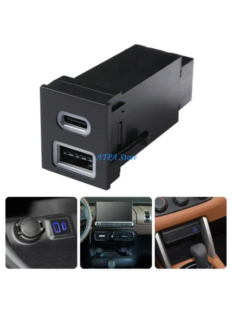 

U13C Double Port Car Chargers Supports PD QC3.0 Technology Easy Installation