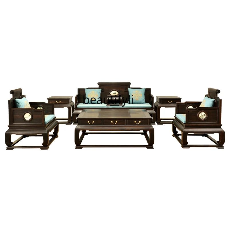 Purple Sandalwood Sofa New Chinese Style Rosewood Sofa Combination Living Room Sofa Seven-Piece