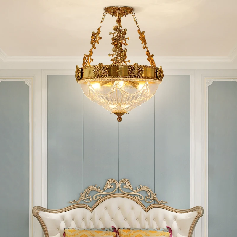 French Classic Brass Neo Classic Design Bedroom Ceiling Lamp Retro Dining Room Apartment Ceiling Lights