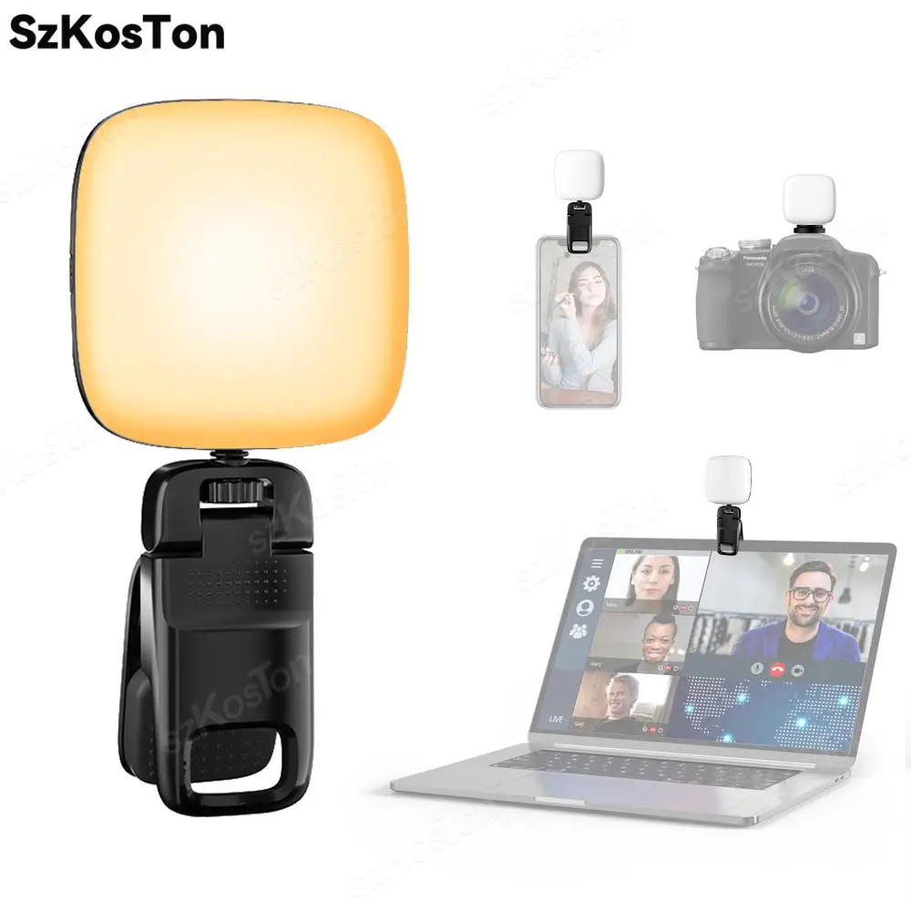 Rechargeable Soft Selfie Light for Phone Camera Laptop 1000mAh Portable LED Phone Light Clip for Makeup Conference Vlog TikTok