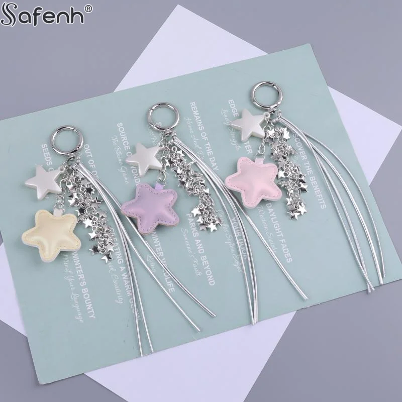 1 قطعة سلسلة المفاتيح ستار الموضة Y2K الحلو ستار شرابة كيرينغ سيارة مفتاح حامل حقيبة الفتيات قلادة الديكور لأفضل صديق الهدايا #1