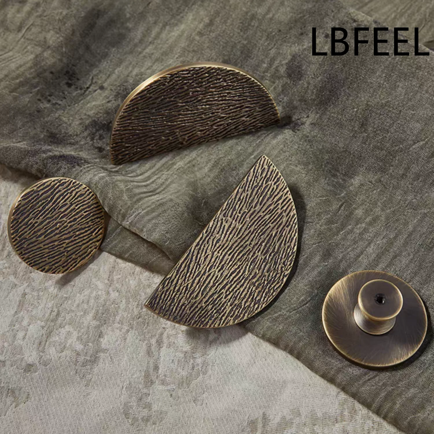 Antique Bronze Hammered Drawer Pull Semicircle Cabinet Handles Vintage Cupboard Knobs Half Moon Dresser Pull Home Decor LBFEEL