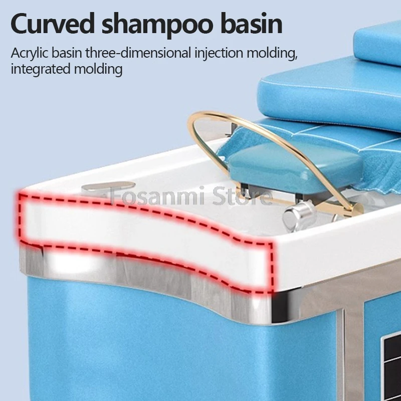 Head Spa Shampoo Bed With Water Heater Fumigation Constant Temperature Water Circulation Head Massage Hair Washing Bed For Salon