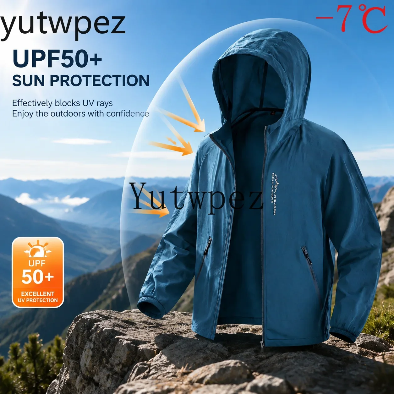 Sports Running Summer Outdoor Hiking Skin Coat Big Size Men UV Protection Jacket UPF50+ Lightweight Sun Protection Windbreaker