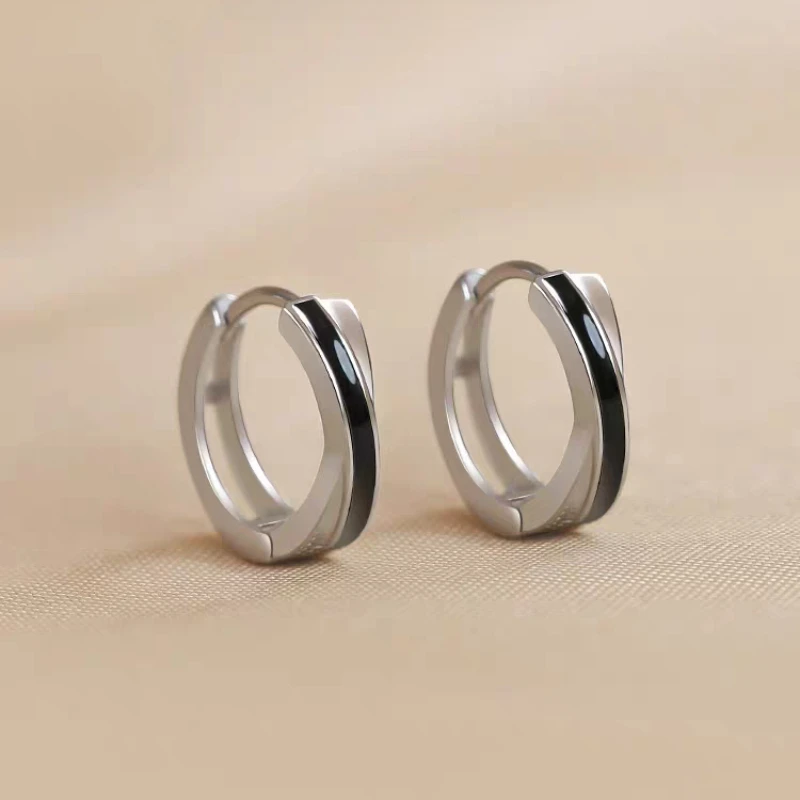 925 Silver Geometric Earrings 2026 New Style Fashionable Korean Version High End Design Elegant Simple Style Earrings for Women