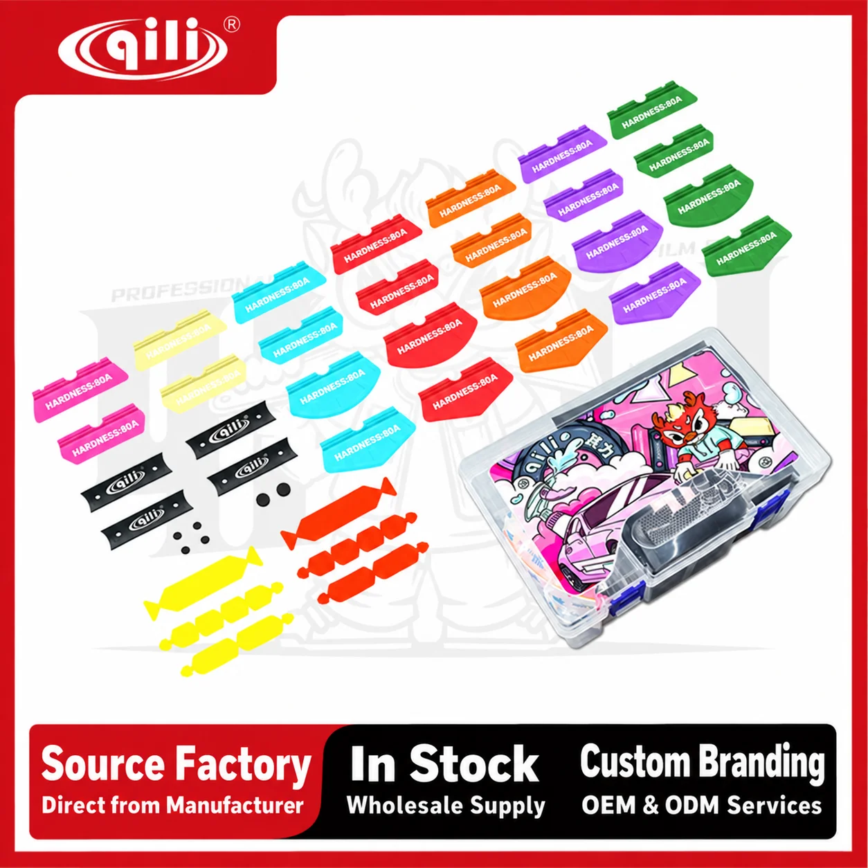 Car Film Application Tools Set Multi-Hardness Double-Edged Magnetic Scraper Detachable Combination Color Change Film Scraper