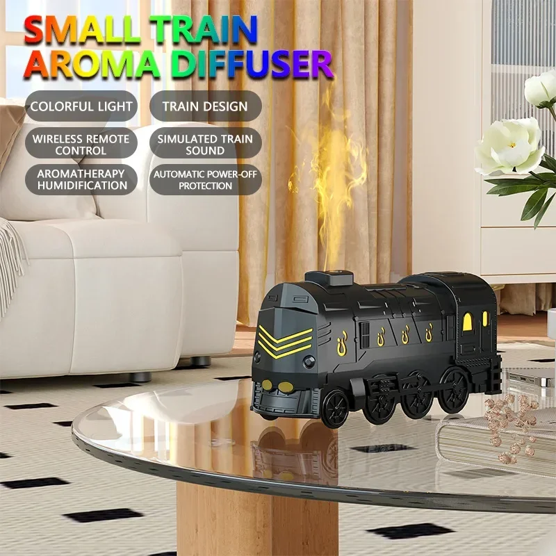 

Small Train Aromatherapy Machine Retro Desktop Remote Control Home Bedroom Air Humidifier Creative Hydrator USB Plug-in