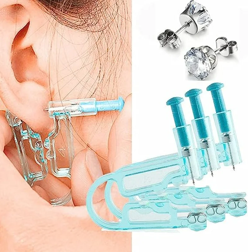 10-1Pcs Ear Piercing Gun Kit Disposable Healthy Safety Earring Nose Piercer Tool Machine Sterile Body Jewelry No Inflammation