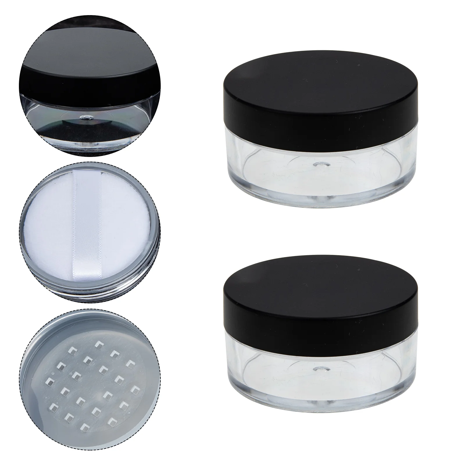

4 Sets Concealer Sponge Powder Box Makeup Sponges Plastic Container Filling Empty
