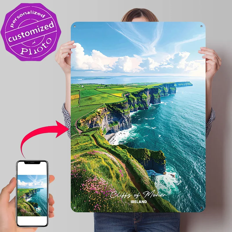Cliffs of Moher Metal Poster Perfect Gift for Fans Lovers Personalized Wall Art Metal Sign for Living Room Decoration Man Decor