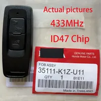 BB Key For 2022 Year Honda 433.92MHz ID47 PCX PCX160 Motorcycle Remote Key 2 Button Chip K1Z Black Button KYDZ