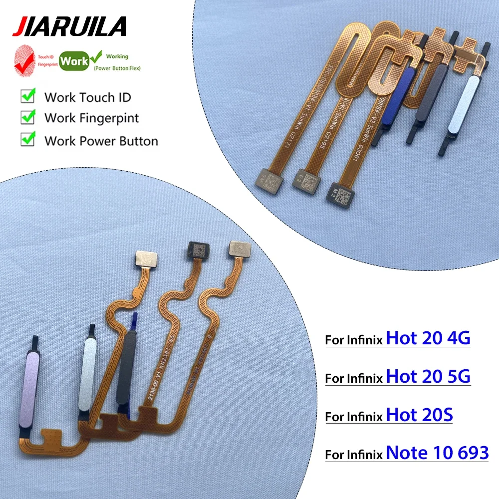 Fingerprint Sensor Home Return Key Menu Button Flex Ribbon Cable For Infinix Hot 20 4G Hot 20 5G Hot 20s Note 10 693