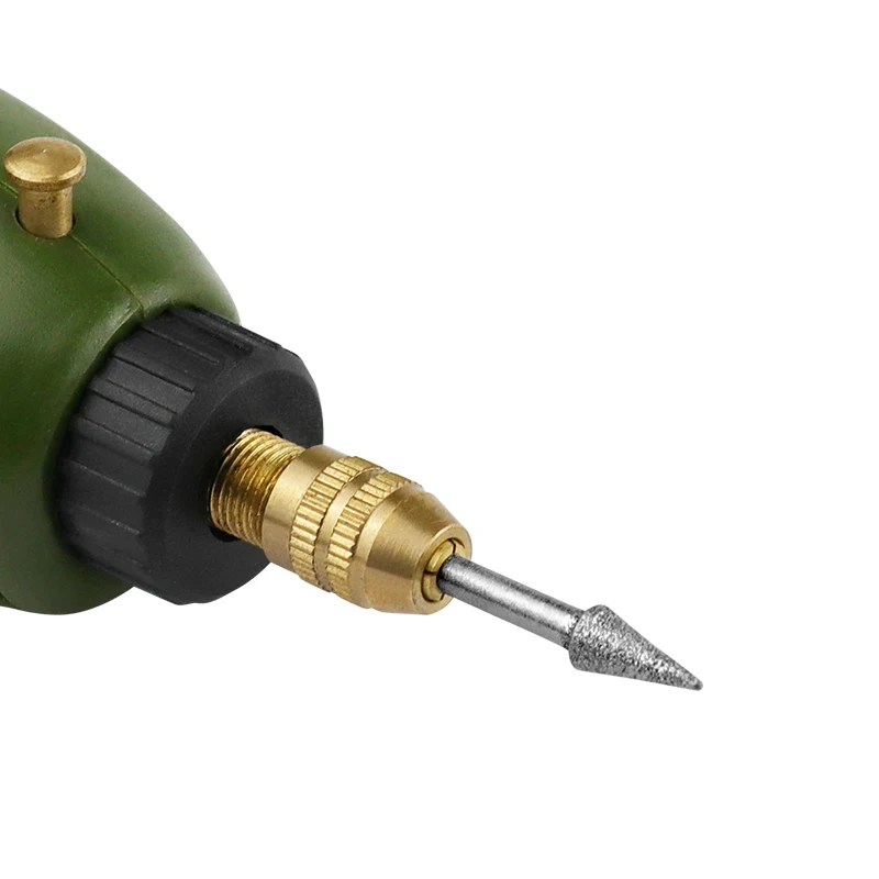 Aste di molatura con gambo da 3MM Mini trapano testa di molatura diamantata fresa per incisione ad ago intaglio lucidatura punta da trapano in pietra di giada di vetro