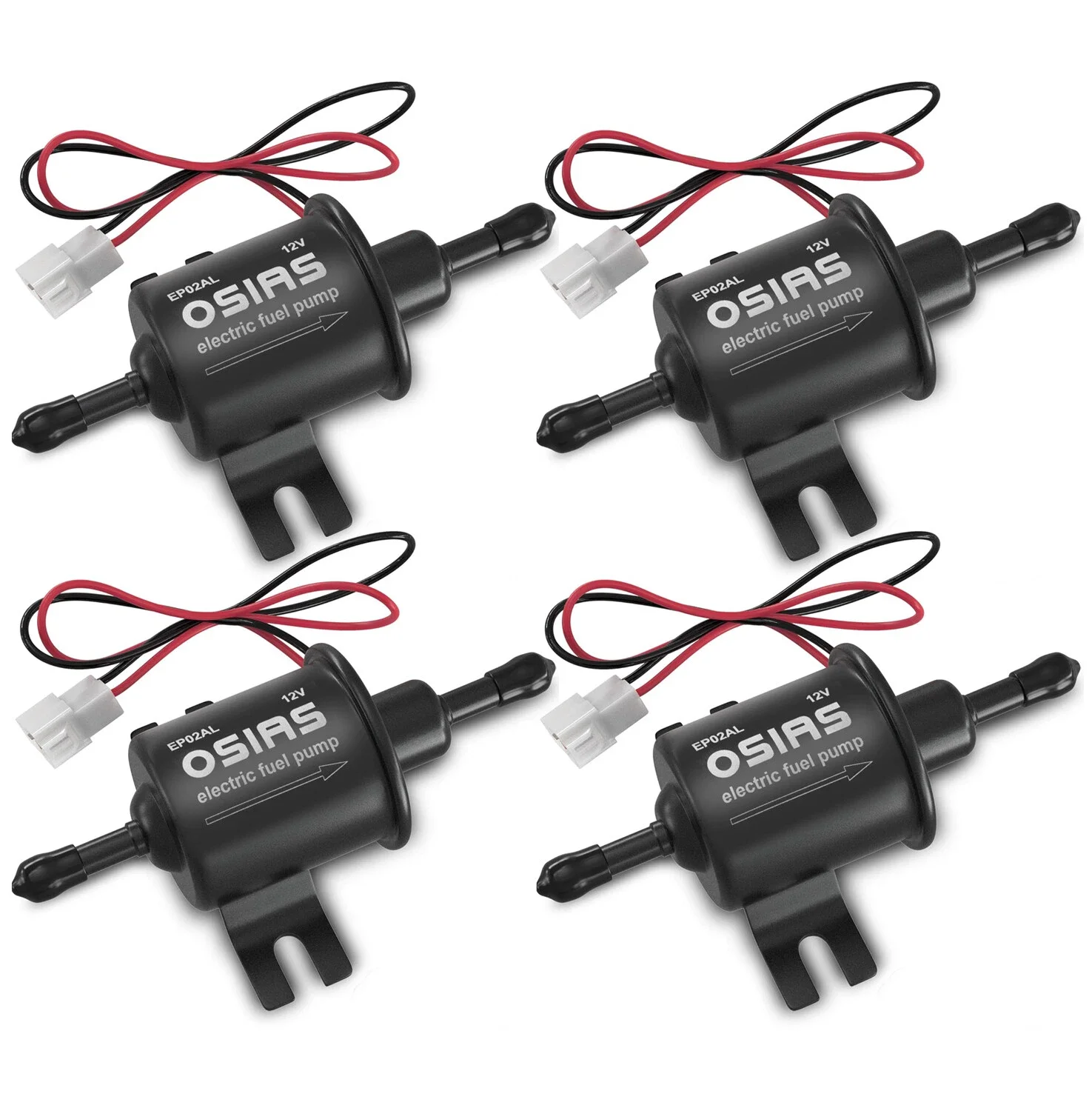 4 Packs 12V Electric Fuel Pump HEP-02A Universal Inline Low Pressure Gas Diesel