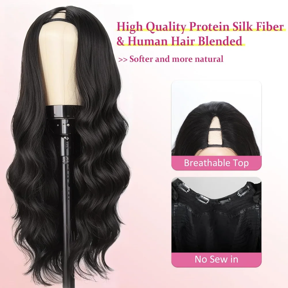 Body Wave V Part Wigs Human Hair Glueless Human Hair Wig V Shape Machine Made Wigs Hd Lace For Women Full Head Clip No Leave Out