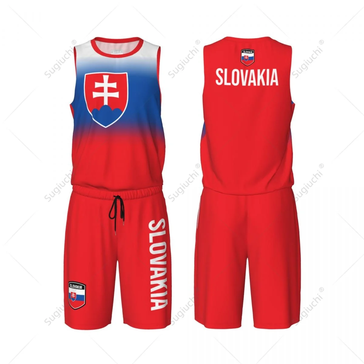 Мужской баскетбольный трикотаж с флагом Словакия, сетчатая рубашка и брюки без рукавов, эксклюзивная команда, индивидуальное имя, Nunber, унисекс