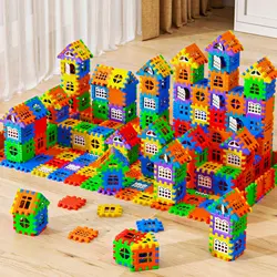 Large Scale House Building Block Simulation Window Design, Kindergarten Construction, Creation Of Boys And Girls Large House Bui