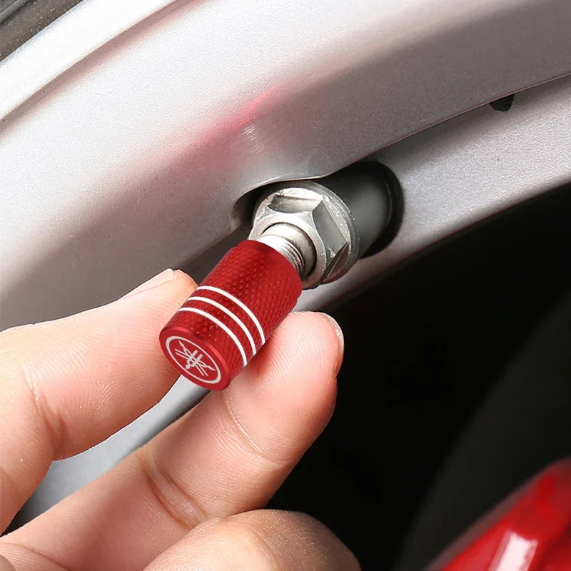 Car Tire Valve Stems Cap Knurling Style Tire Valve Cap Aluminum Tire Wheel Stem Air Valve Cap for Yamaha R1 R3 R25 Mt-09 Mt07